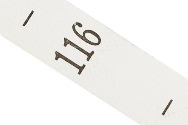 Этикетка-размерник п/э, размер 116 белый 10х25 мм ТВ в рул. 300 шт