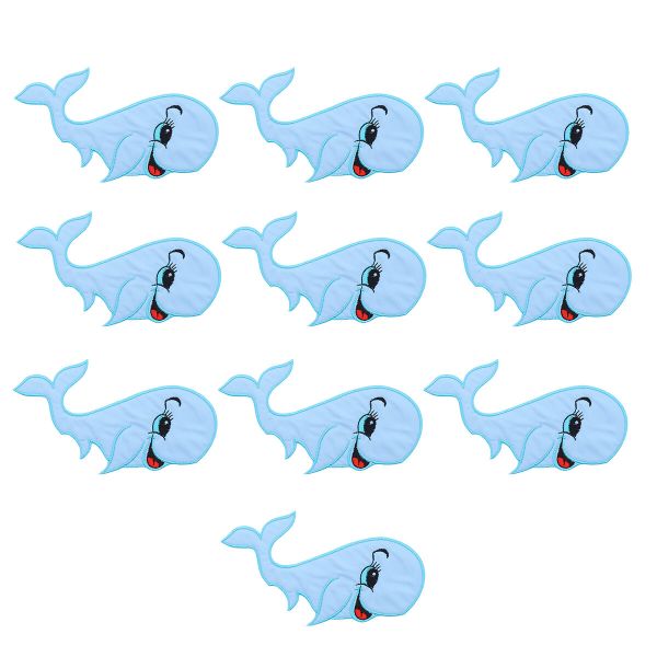 Термоаппликация Кит, 117х96мм 10 шт (голубой), 130061