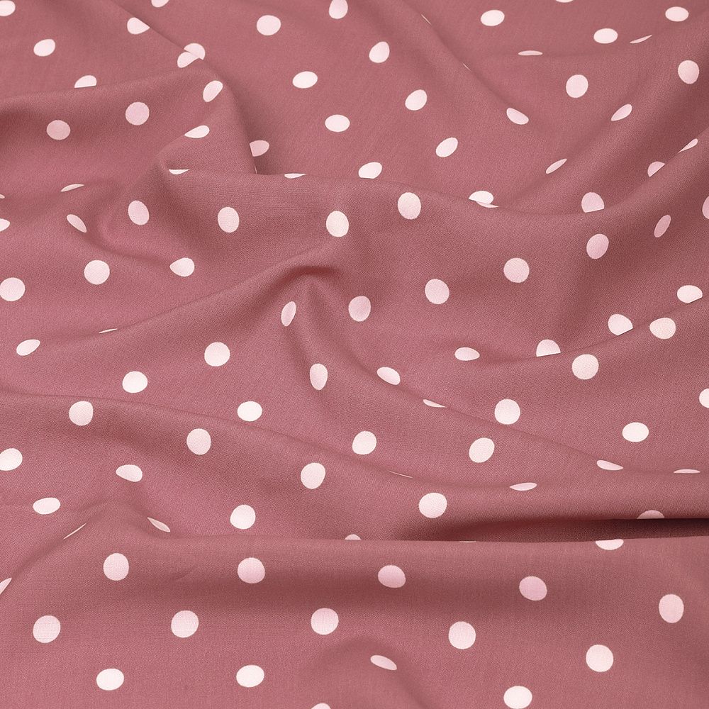 Штапель в горошек 90 г/м², 145 см / 2 метра, TBY.Vidt.08 цв.розовый