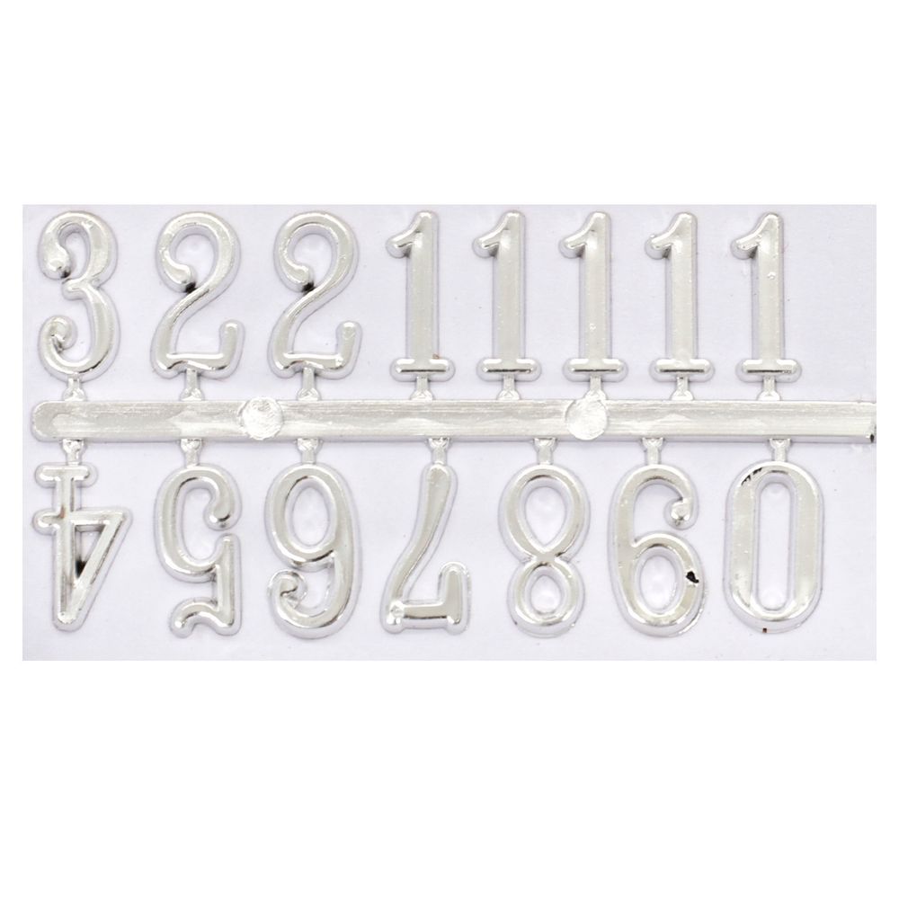 Цифры арабские для часов 1,5см, серебро