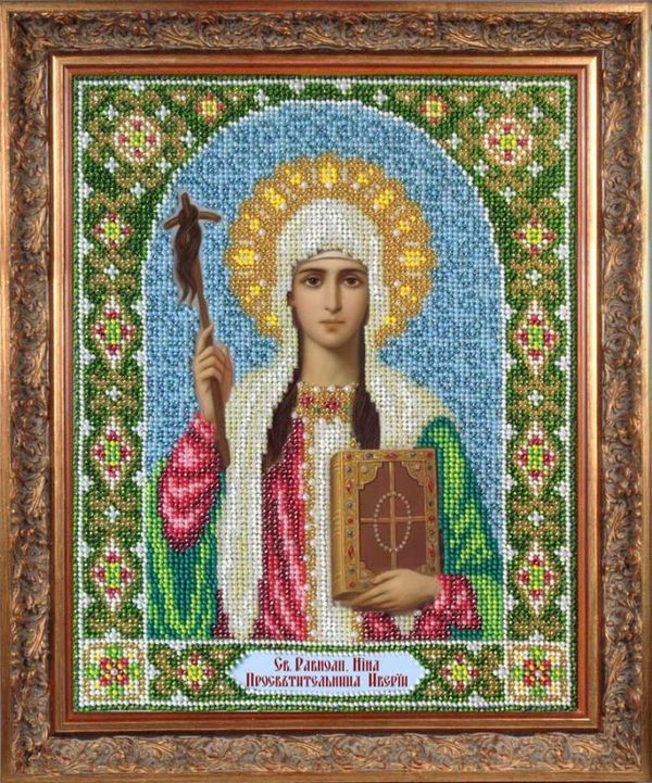 Набор для вышивания бисером Паутинка, Св. Равноап. Нина 20х25 см