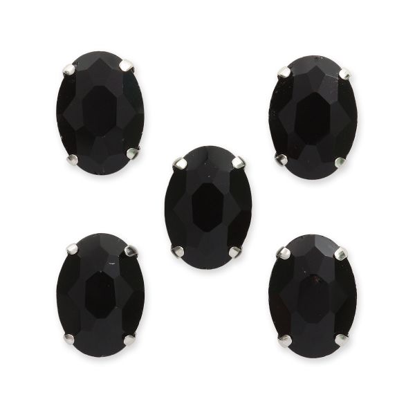 Хрустальные стразы в цапах овальной формы, черный 10х14 мм, 5 шт., ОЦ012НН1014