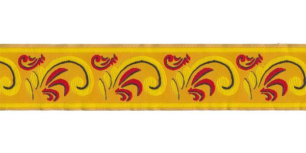 Лента (тесьма) жаккардовая 35.0 мм / 10±0.5 метров, желтый, Gamma DBTRJ-83