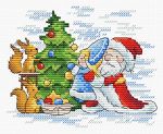 Набор для вышивания нитками МП Студия (Жар-птица), Праздничная ёлка, 11х13 см