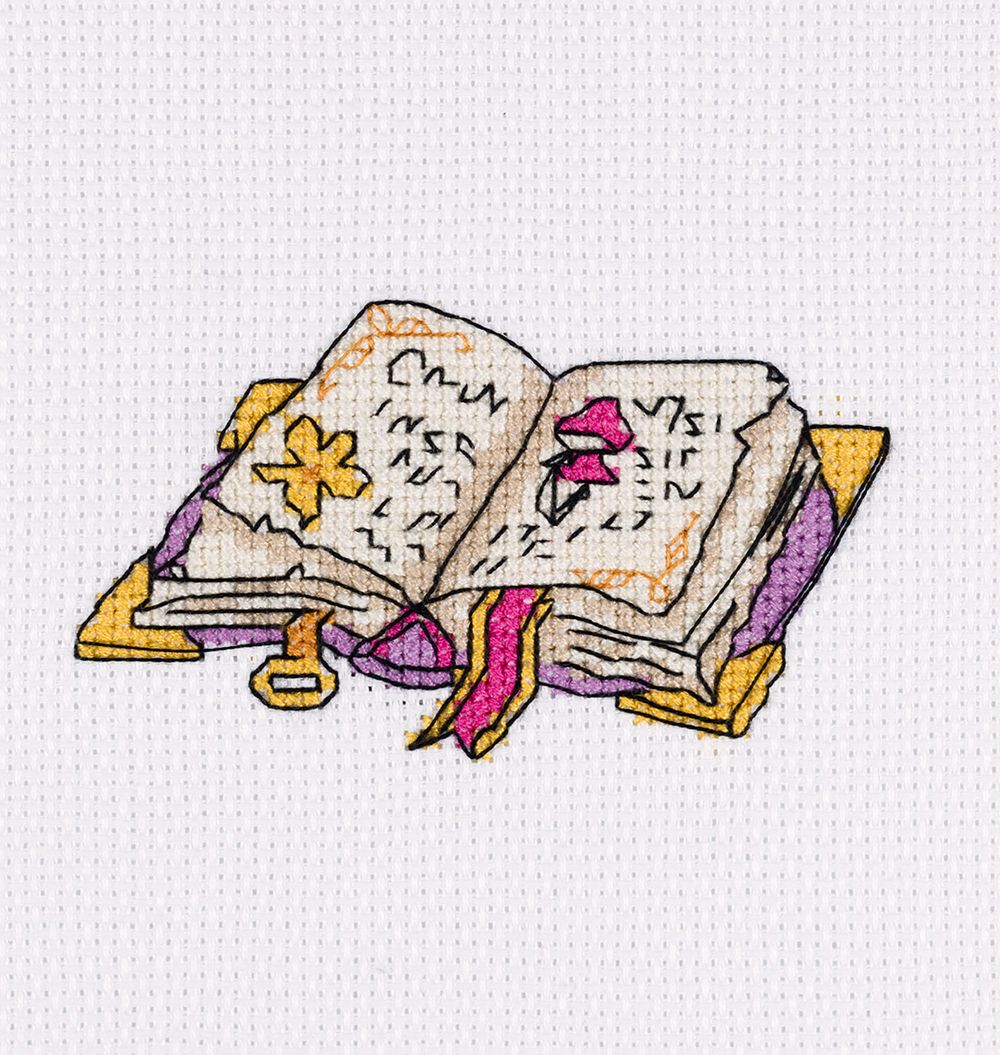 Набор для вышивания нитками Klart 12-049, Магическая книга, 12х8.5 см