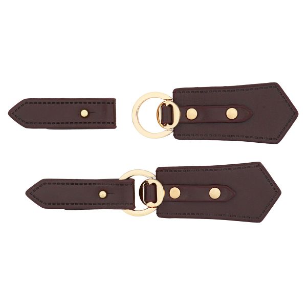 Застежка пришивная 130х32 мм, 6 шт, Brown/G коричневый с золотом, FA214