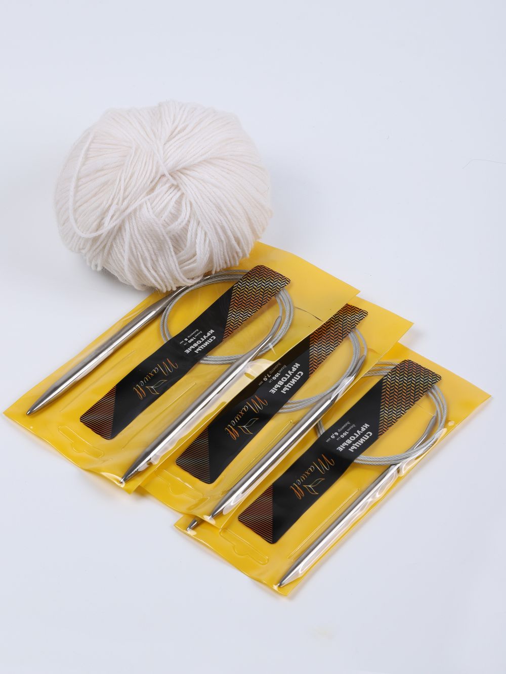 Набор круговых спиц для вязания Maxwell Gold 100 см (6.0 мм/7.0 мм/ 8.0 мм)