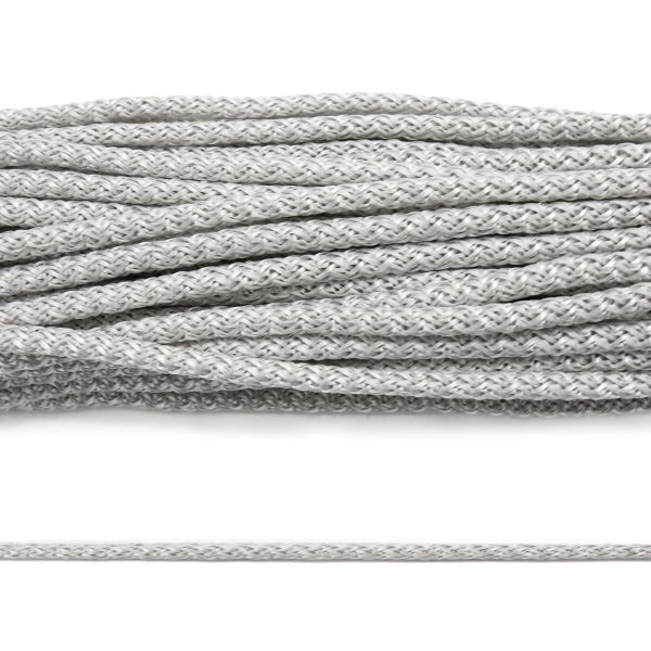 Шнур полипропилен круглый вязаный ⌀6.0 мм / 100 метров, 6-16 серебро, св.серый