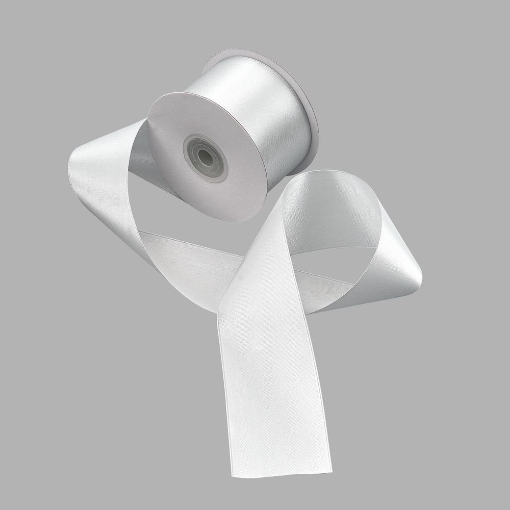 Лента атласная 2-сторонняя 50.0 мм / 22.86±1 метров, C1188 серебристый, 6102-0016, Globus