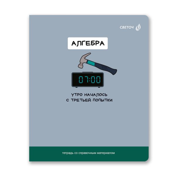 Тетрадь со справочным материалом На задней парте, выбор.лак, A5+ 48 л. на скобе 65 г/м², белизна 100 %, 10 шт, клетка, 01298 На задней парте Алгебра, Светоч Т141