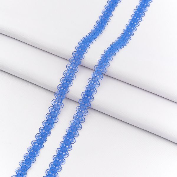 Кружево капроновое 14 мм / 30 метров, 140, 100% п/э, цв. василёк, 26787