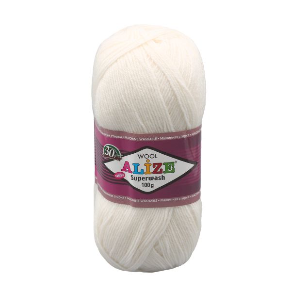 Пряжа Alize (Ализе) Superwash Comfort Socks / уп.5 мот. по 100 г, 420м, 055 белый A