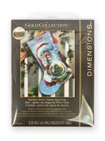 Набор для вышивания нитками Dimensions, Сапожок. Снежный шар Санты, 40.6 см