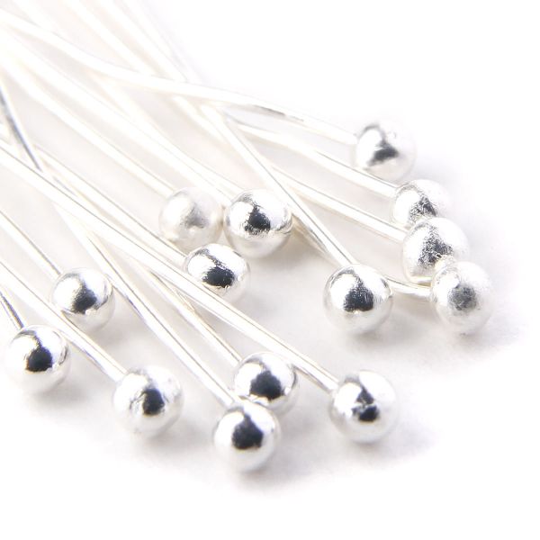 Штифты с шариком 3см, 50 шт в упак, Астра, Серебро