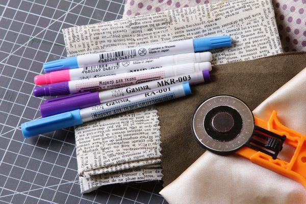 Маркер двухсторонний смывающийся голубой, для ткани, Gamma RA-002