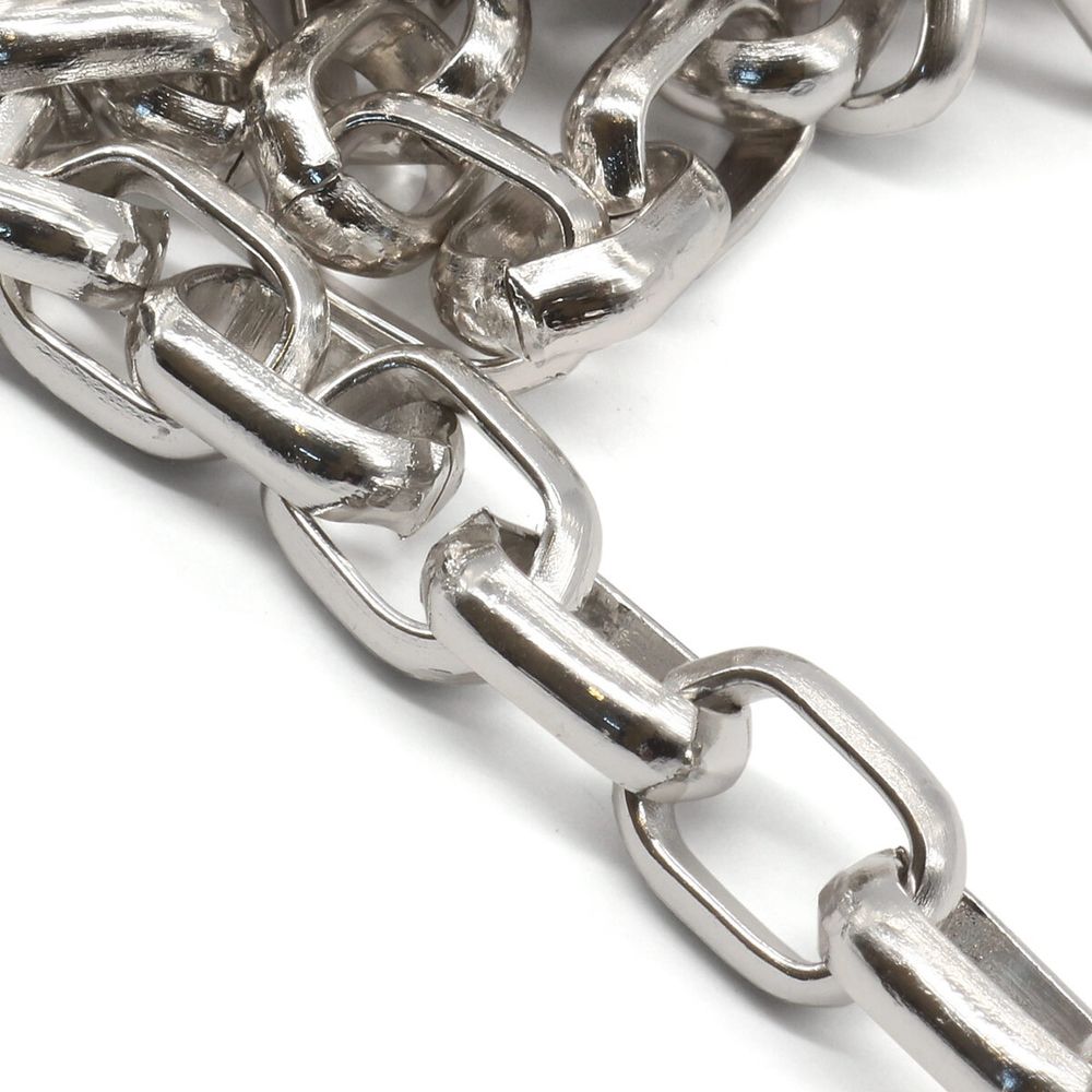 Цепь декоративная алюминий 12.4х10.1 мм, 10 метров, никель, K11349