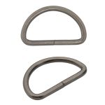 Полукольцо сварное металл 25.0 мм (in), (внешн. 30х18 мм, ⌀2.5 мм), 100 шт, черный никель, 816B-113