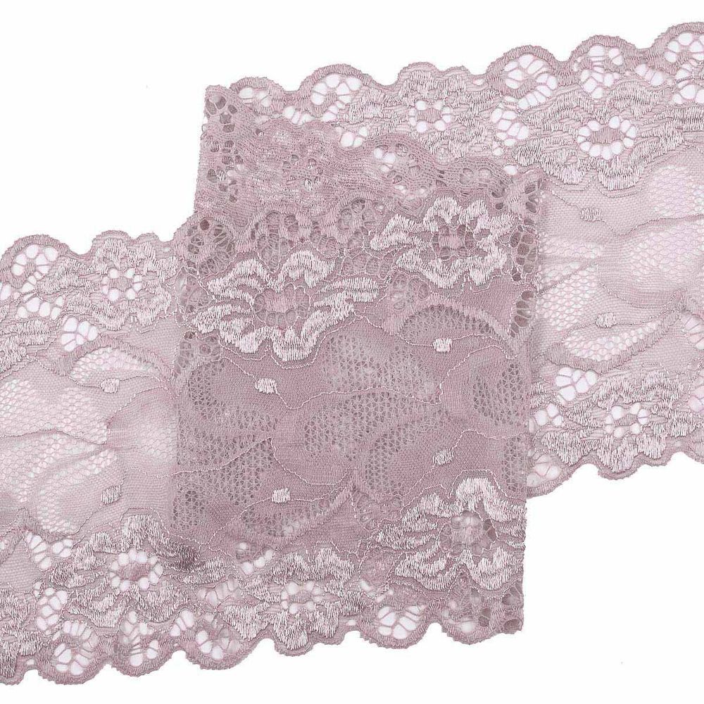 Кружево бельевое эластичное 150 мм / 3.4 метра, цвет пудровый