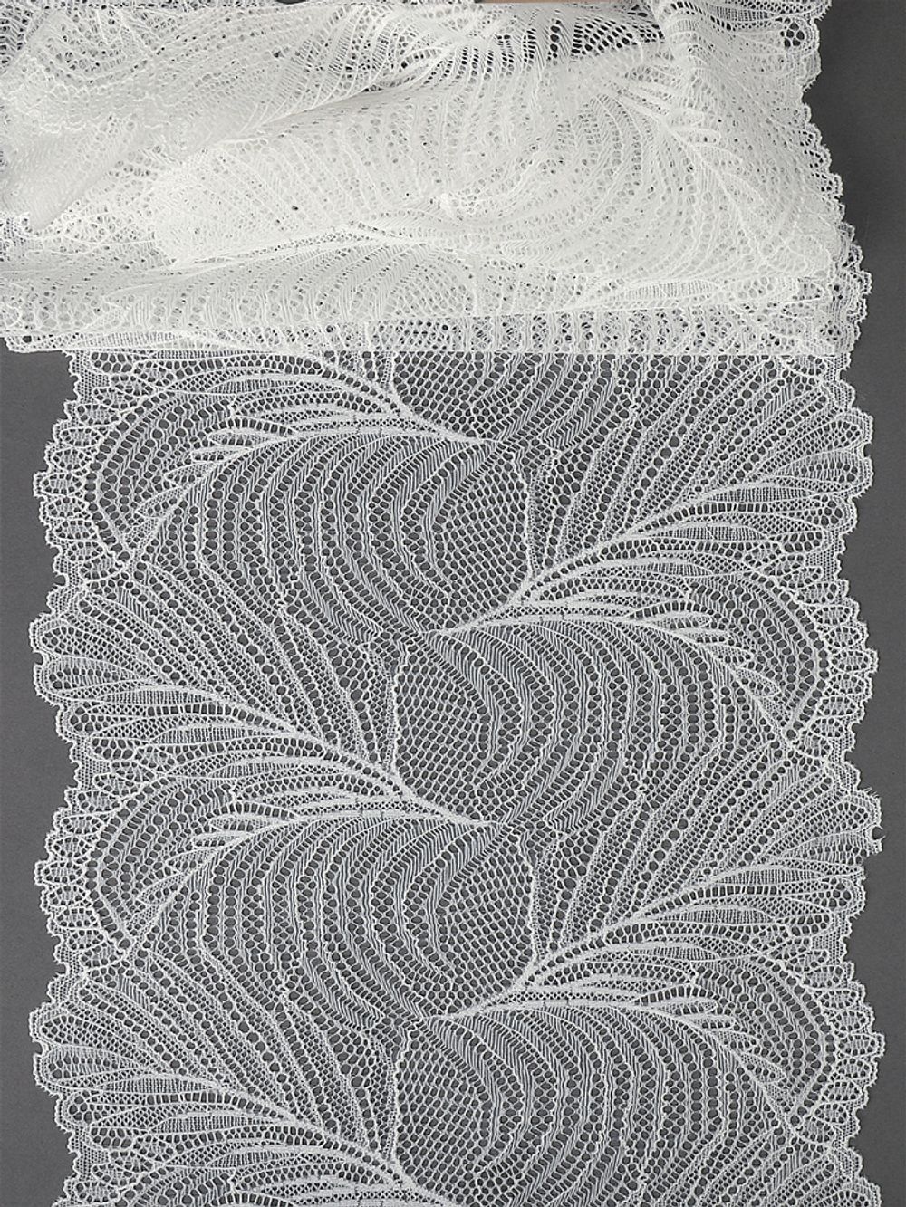 Кружево бельевое эластичное 215 мм / 2.7 м, 3517, цв.004 белый, Kruzhevo