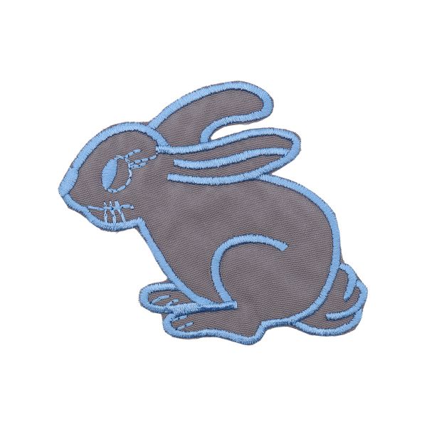 Термоаппликация Заяц, 81х75мм 10 шт (серый), 2237