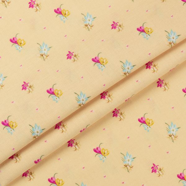 Ткань для пэчворка Peppy Весенний этюд, отрез 50х55 см, 146 г/м², ВЭ-16 желтый, Peppy