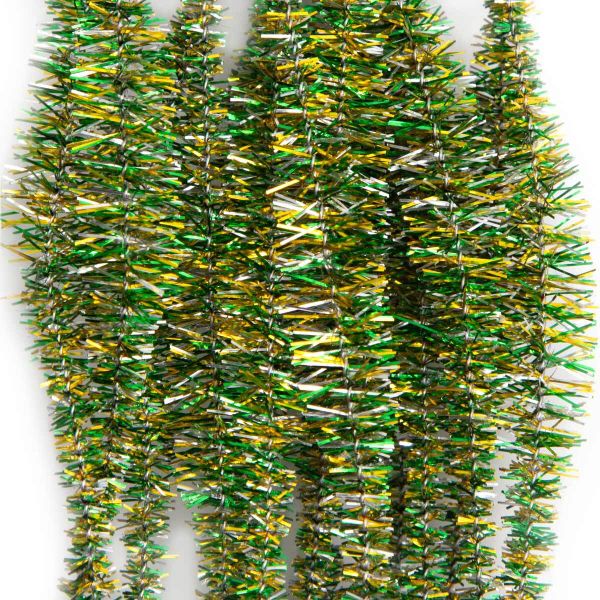 Проволока синельная блестящая Цветок 12 мм / 300мм, 15 шт, Astra&Craft (B-043 зеленый/желтый)
