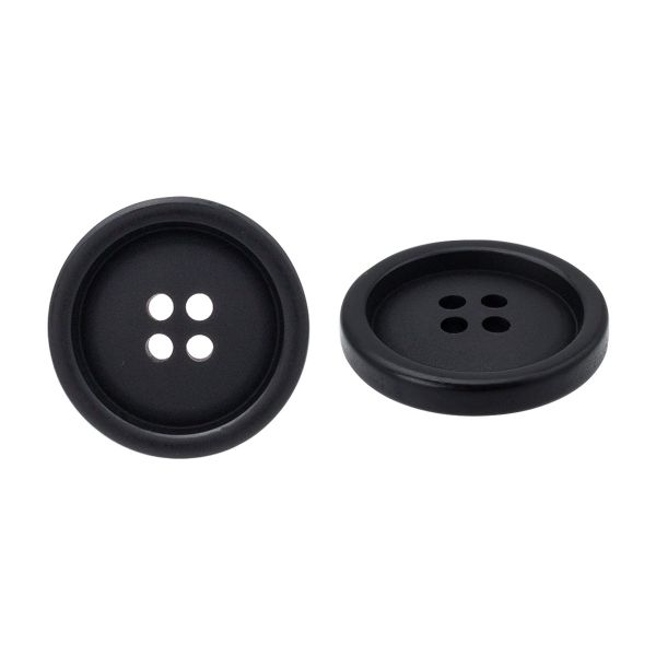 Пуговица 4 прокола 28L = 18 мм, черная, пластик, CNA096, 72 шт