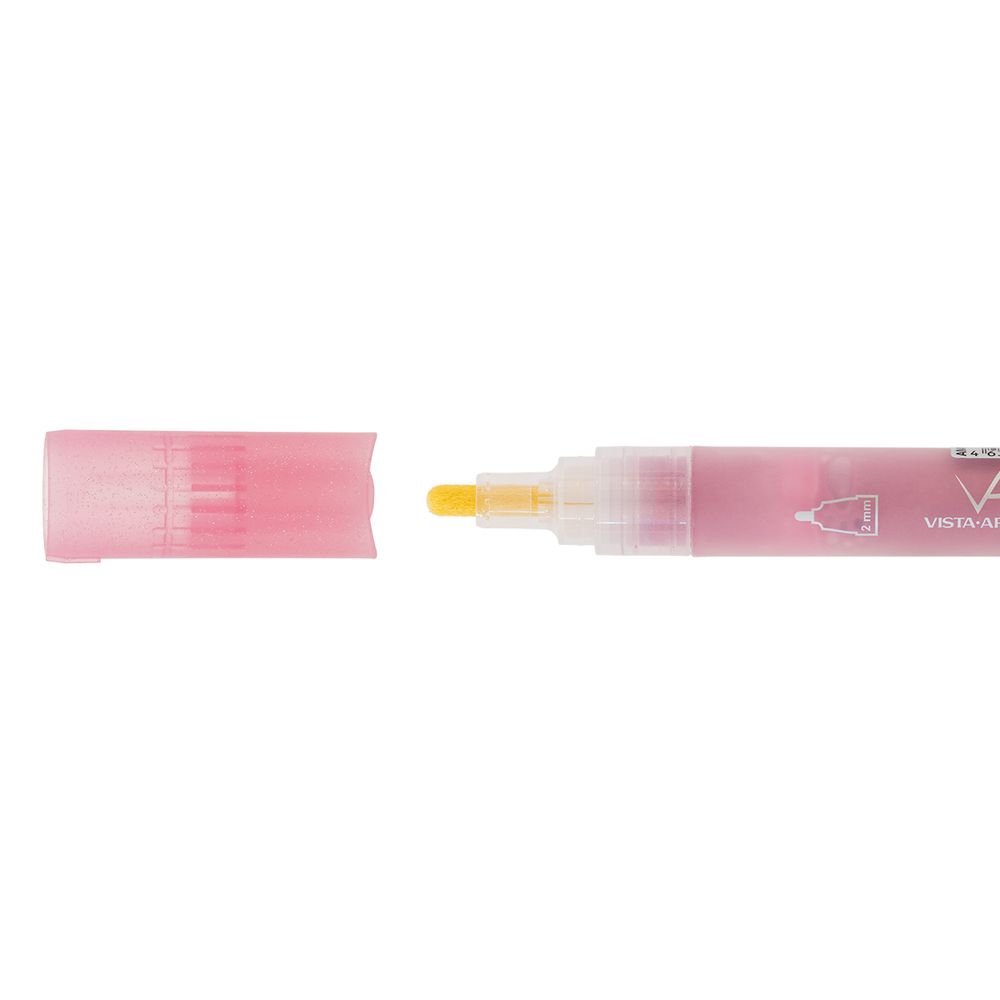 Маркер акриловый 2 мм, перо круглое, 10 шт, G20 св.розовый мeталлик/metallic light pink, Vista-Artista AMV-01