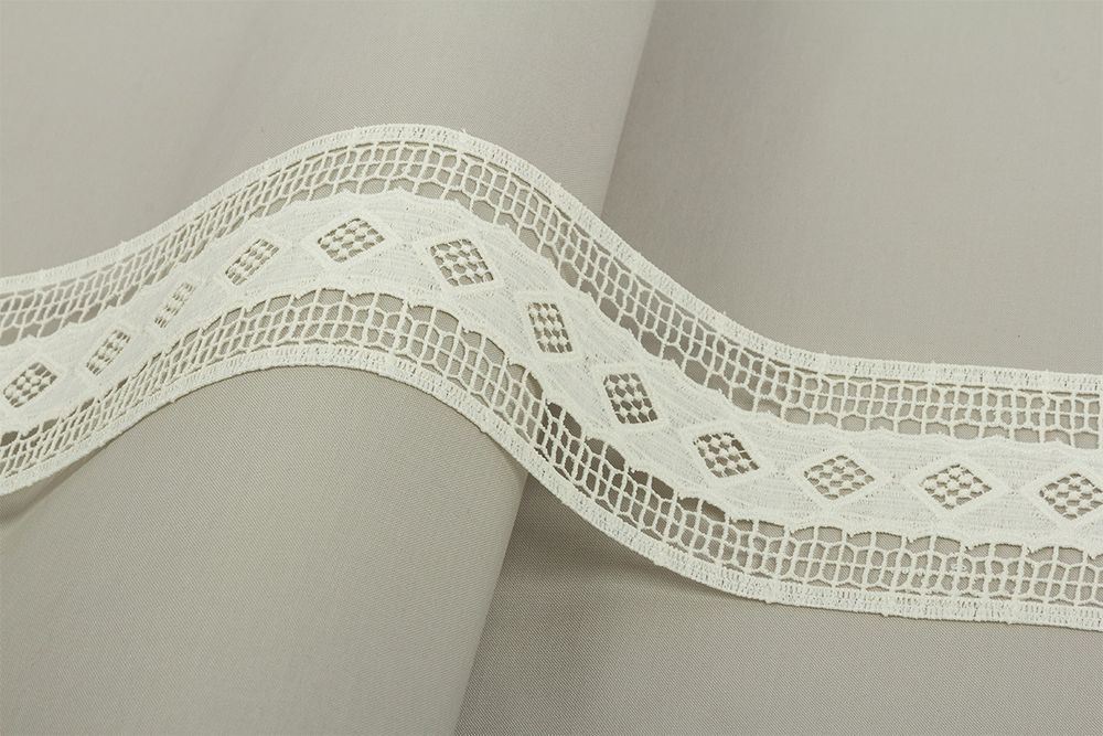 Кружево гипюр (плетёное) 85 мм / 10 м, кремовый, Gamma GGM-8501