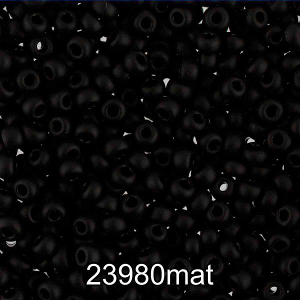 Бисер Preciosa 8/0 (2.9 мм), 500 г, 23980 mat (Ф660) черный мат, 331-19001