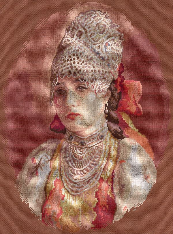 Набор для вышивания нитками Panna, Золотая серия, Боярышня, 32х41 см