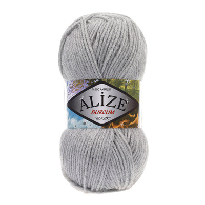 Пряжа Alize (Ализе) Burcum Klasik / уп.5 мот. по 100 г, 210м, 021 серый меланж A
