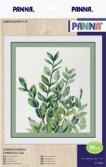 Набор для вышивания нитками Panna C-7454, Замиокулькас, 35х43.5 см