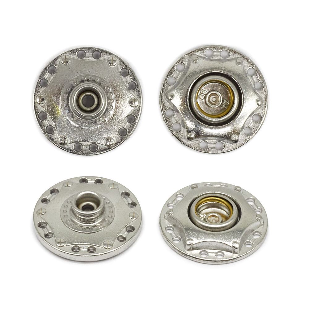 Кнопка пришивная металл ⌀24.0 мм, никель, 4 шт, BIG