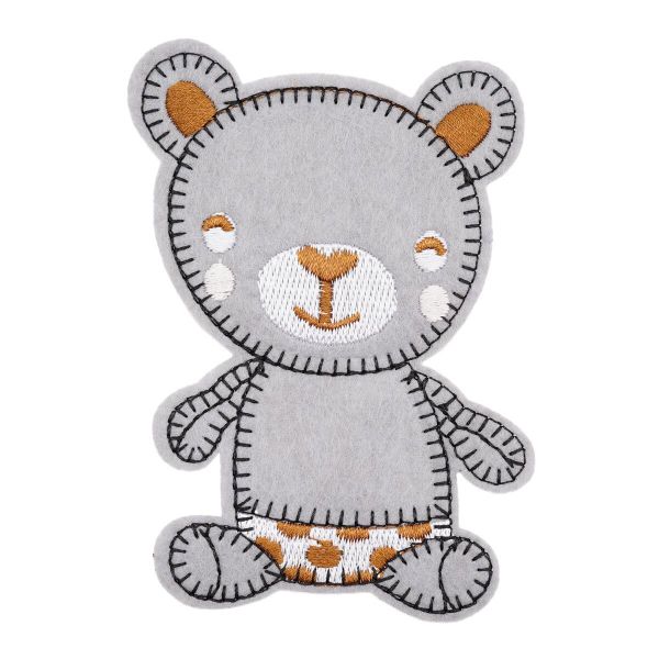 Термоаппликация Мишутка 70х97мм (Gray (серый)), 2 шт, LA524