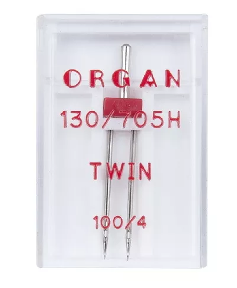 Иглы Organ, двойные №100/4 для бытовых швейных машин, уп. 1 игла