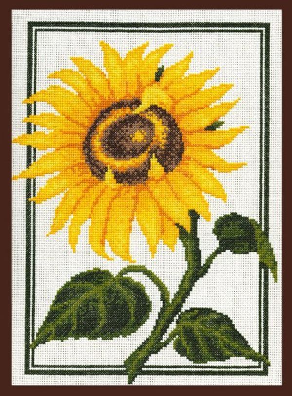 Набор для вышивания нитками Палитра, Подсолнух 23х30 см