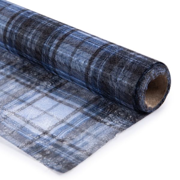 Флористический фетр 35 г/м², 2 м, 08 синий (клетка), Blumentag PNW-35/1