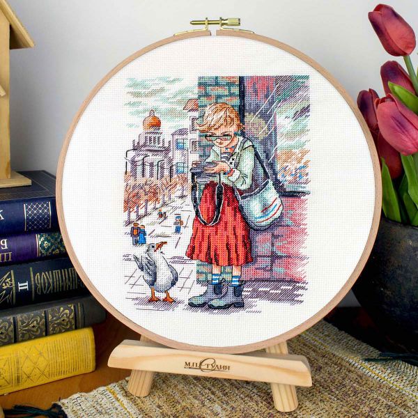 Набор для вышивания нитками МП Студия, Удачный кадр 19х14см