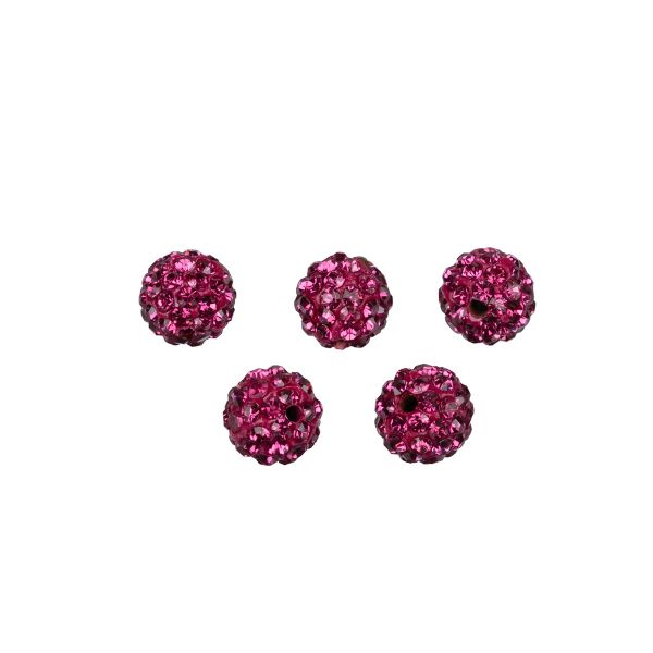Бусины пластик ⌀8 мм, 5 шт, №10 малиновый, Zlatka BWM-08