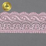 Кружево гипюр (плетёное) 65 мм, диз. 112, цв.17 розовый, уп. 9 м, Kruzhevo