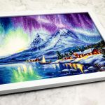 Набор для вышивания нитками Luca-S, Северное сияние, 32х24см