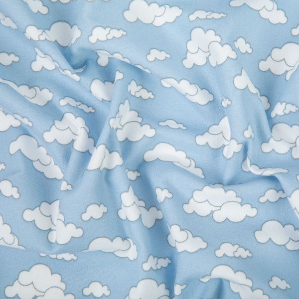 Ткань для пэчворка Peppy Молочные сны фланель, рулон 112 см / 5 метров, МС-19 голубой, Peppy