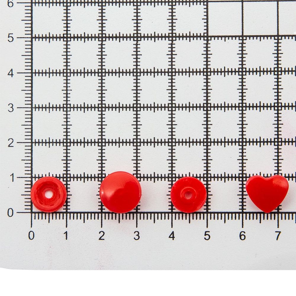 Кнопка рубашечная фигурная Сердце 12,5/10мм пластик (≈100 шт) New Star (162 красный)