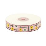 Лента репсовая (в рубчик) Подсолнухи 1 1,5см*22.86 м (св.розовый)