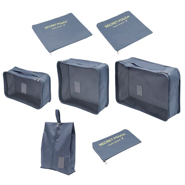 Органайзер дорожный для чемодана 7 предметов (серый)
