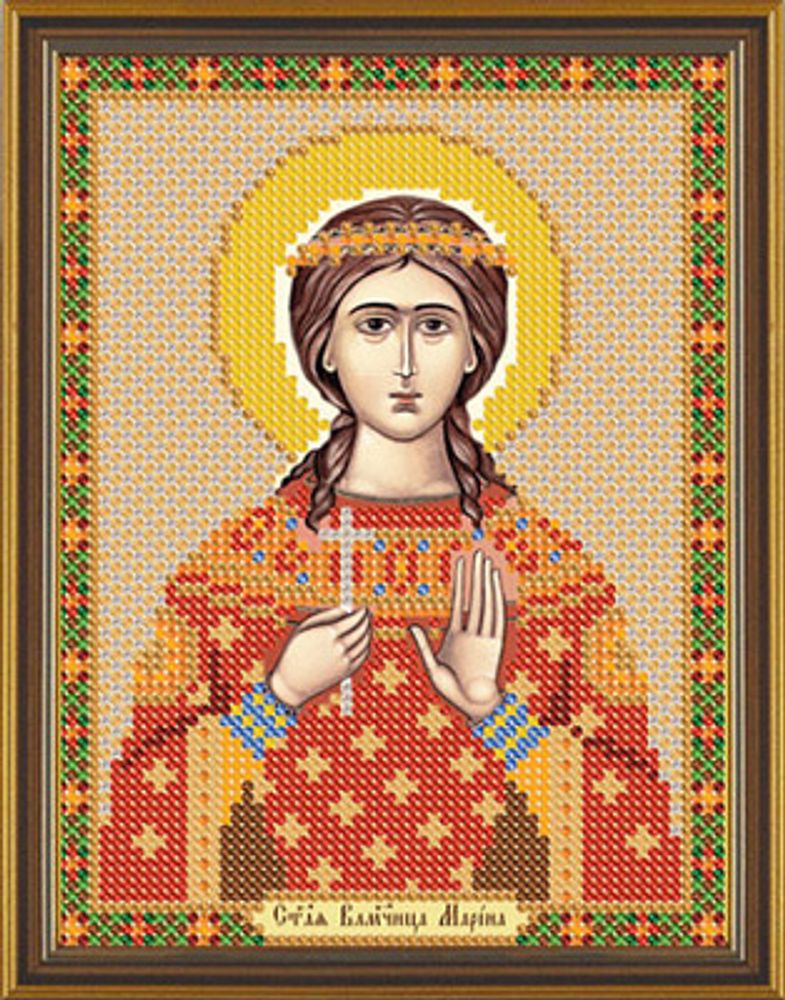 Канва с рисунком для вышивания бисером Нова Слобода, Св. Вмц. Марина (Маргарита) Антиохийская, 13х17 см Канва с рисунком для вышивания бисером Нова Слобода, Св. Вмц. Марина (Маргарита) Антиохийская, 13х17 см