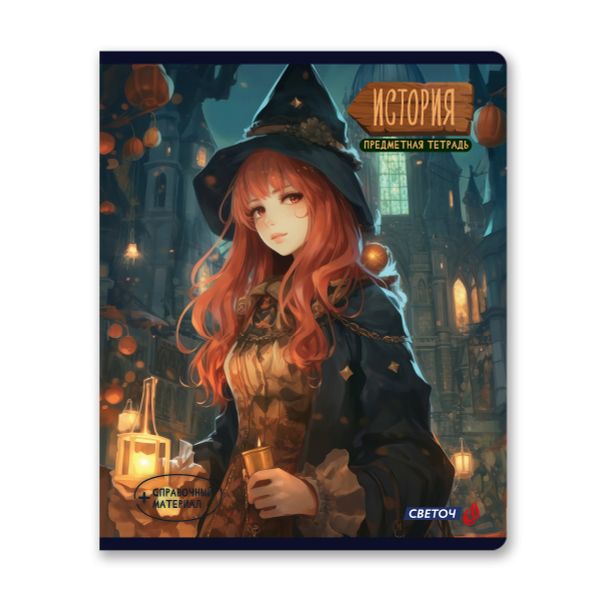 Тетрадь со справочным материалом Ковен тайных знаний, A5+ 48 л. на скобе 65 г/м², белизна 100%, 10 шт, клетка, 00856 История, Светоч 48Т7