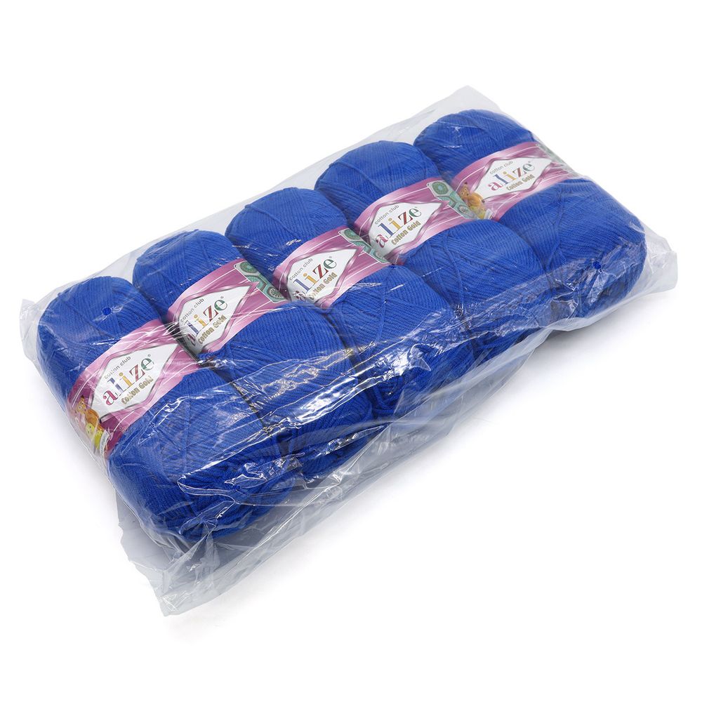 Пряжа Alize (Ализе) Cotton Gold / уп.5 мот. по 100 г, 330м, 141 василек A