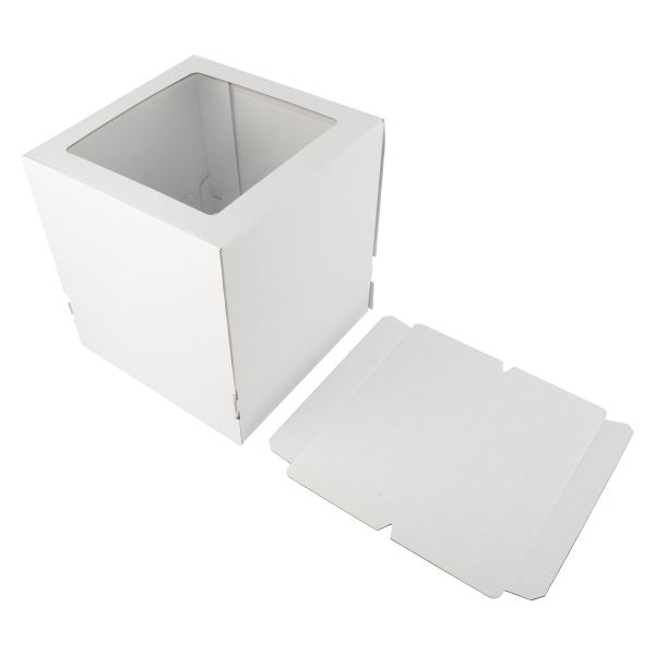 Кондитерская коробка для торта С ОКНОМ, 26.5х26.5х29 см, S-Chief, BFC-046